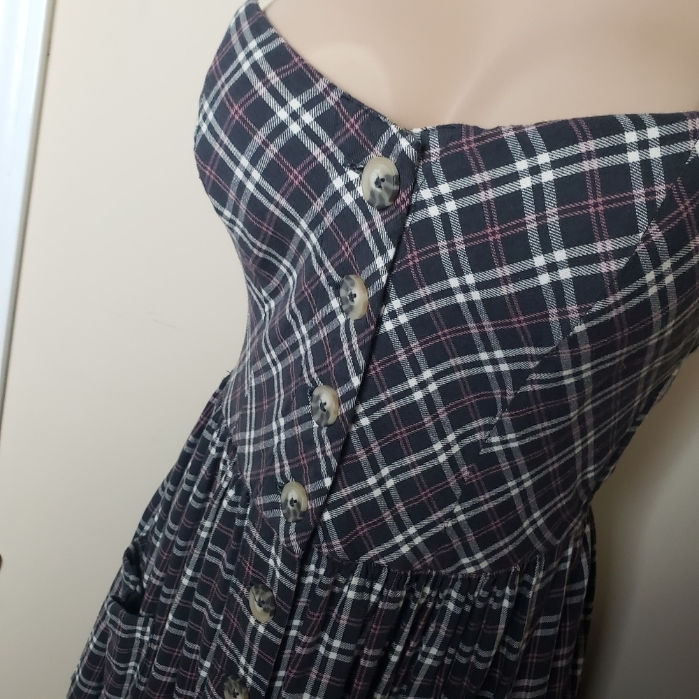 TRUE CRAFT Checkered Pocket Midi Dress - Picture 3 of 9